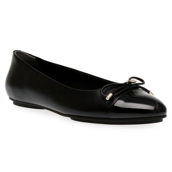 Anne Klein Women's Luci Cap Toe Ballet Flats - Black - Picture 1 of 4